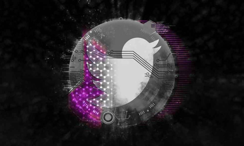 Logotipo de Twitter con fondo oscuro