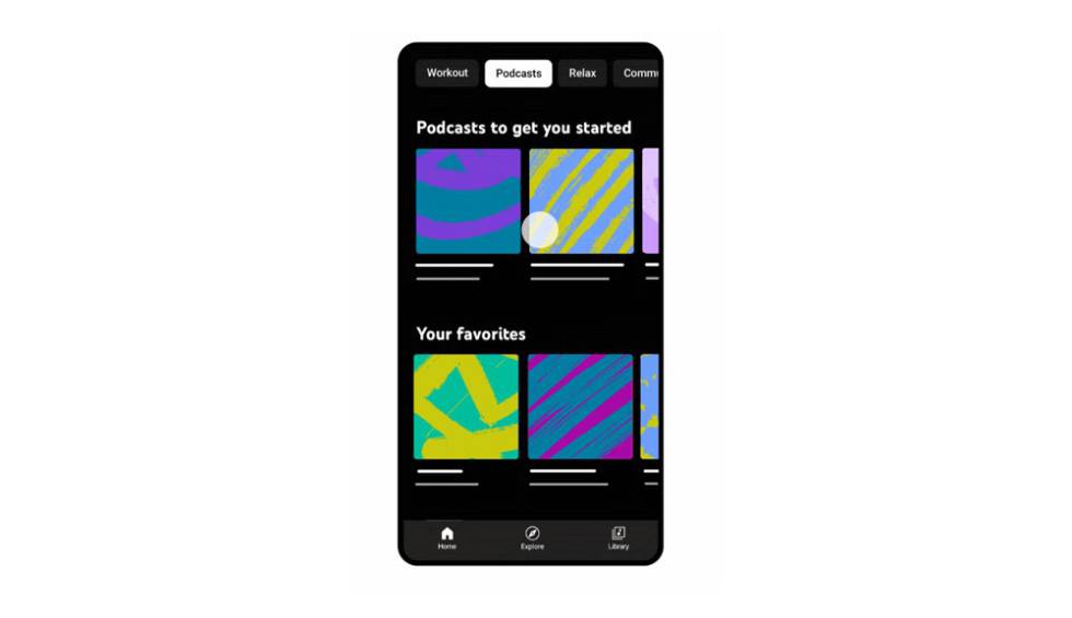 Podcast en la aplicación YouTube Music
