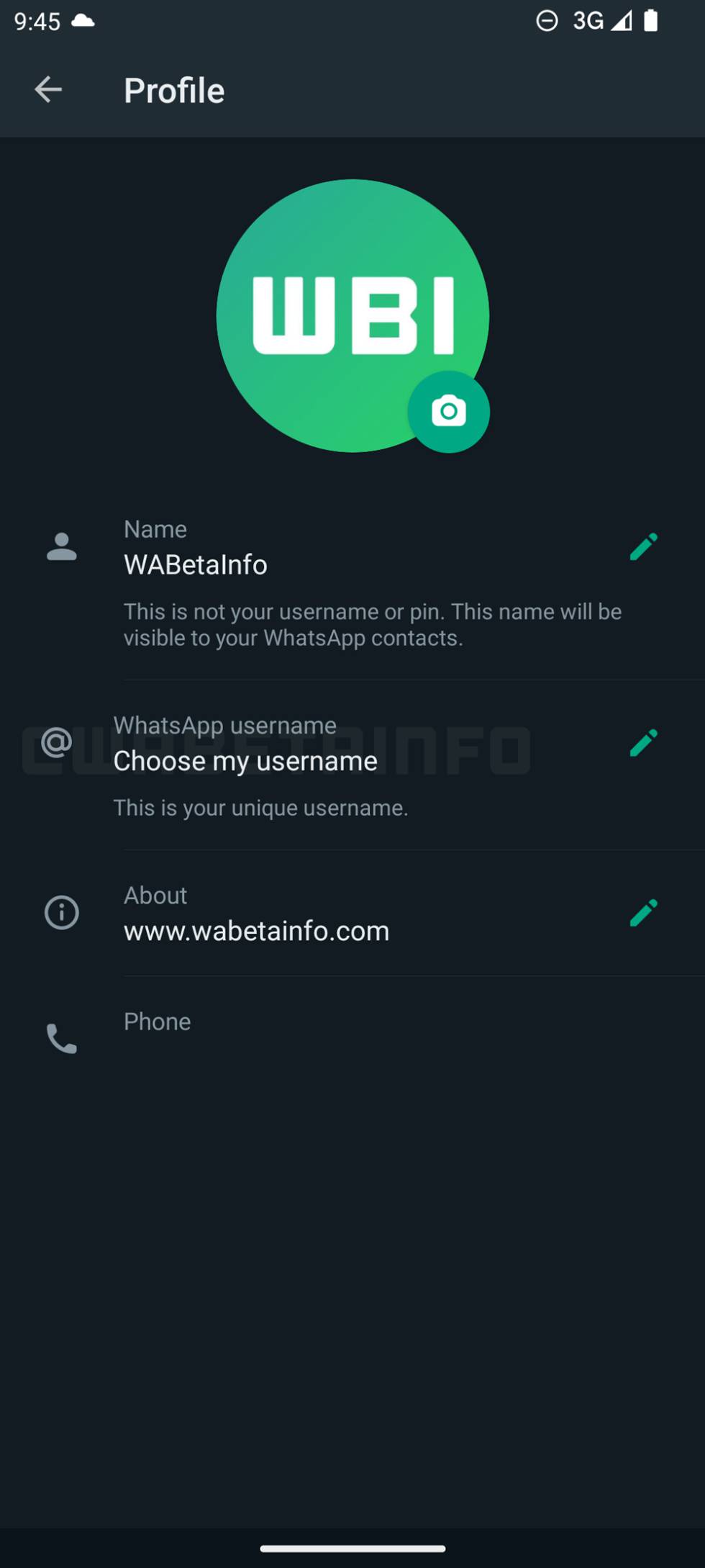 Nueva función de nombre de usaurio en WhatsApp