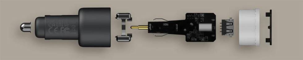 Interior del Xiaomi 67W Car Charger USB-A Type-C