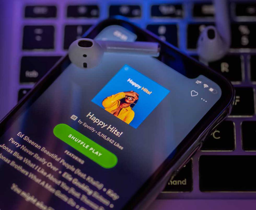 Uso de SPotify en un smartphone