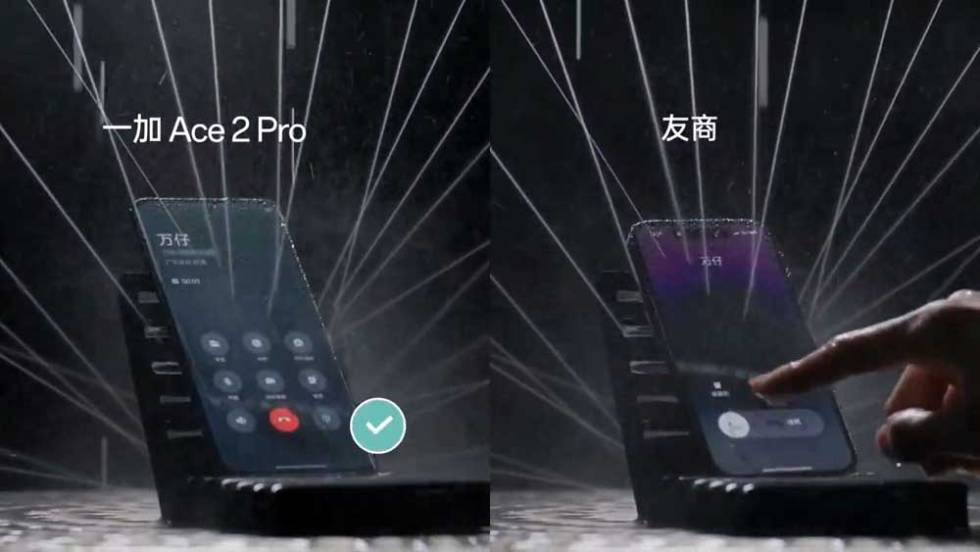Agua impactando en el OnePlus Ace 2 Pro