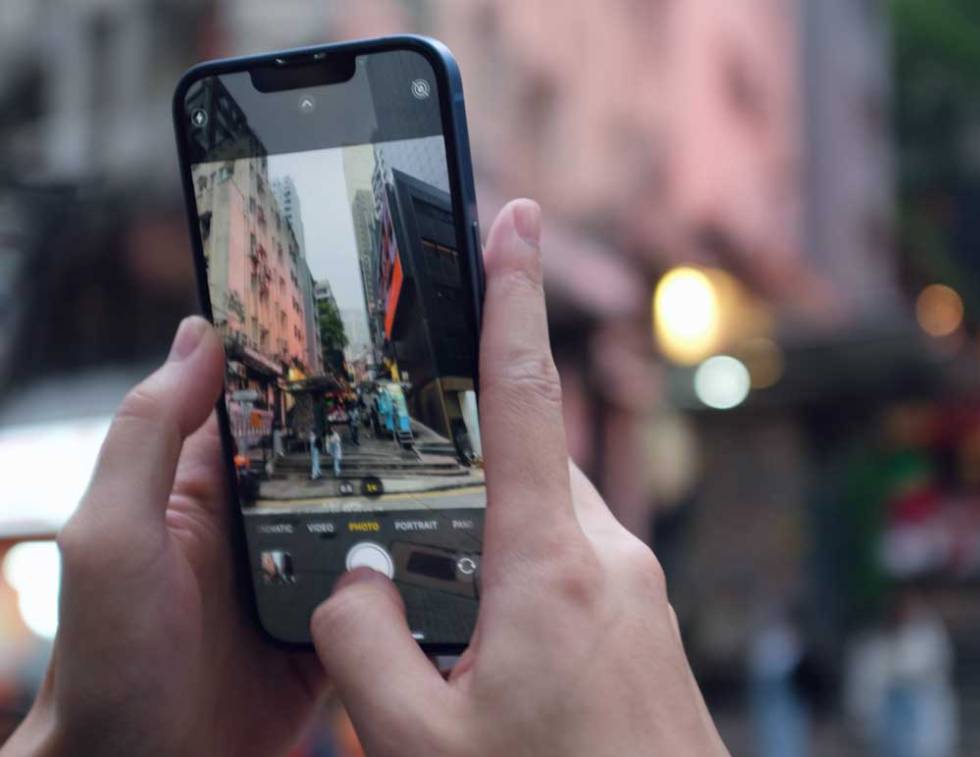 uso de la cámara de un iPhone de Apple