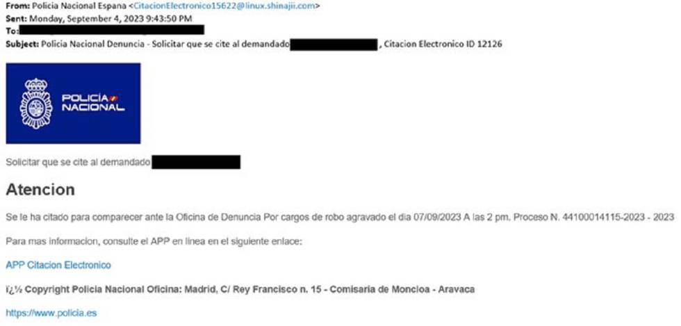 Cuidado con falsa denuncia de la Policía Nacional usada para propagar el troyano bancario Grandoreiro