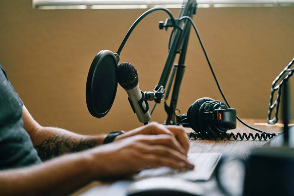 Micrófono para grabar un podcast