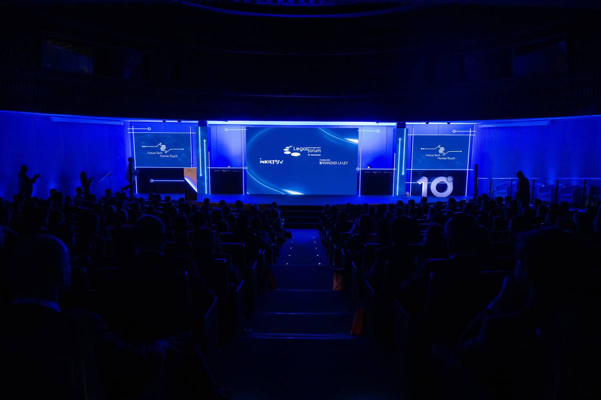 Los asistentes a la sesión plenaria del Legal Management Forum 2023, en el auditorio de Mutua Madrileña.