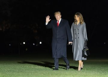 Donald Trump y su esposa Melania llegan a la Casa Blanca el de 11 de noviembre, tras asistir en París a los eventos por el 100 centenario de la I Guerra Mundial