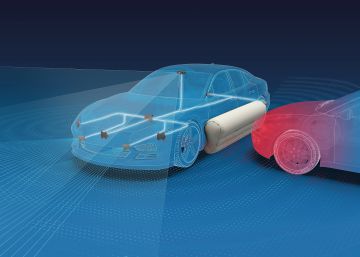 Airbags que saltan justo antes del impacto y que cubren la carrocería del coche