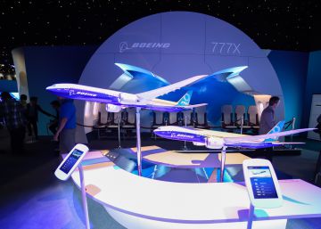 Modelo del prototipo eléctrico 777X de Boeing el pasado mes de mayo en en el 53 Paris Air Show 2019 en el aeropuerto Le Bourget LBG.