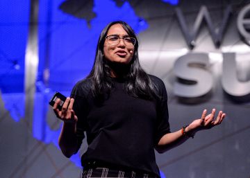 Brianna Gopaul durante su intervención en el Web Summit