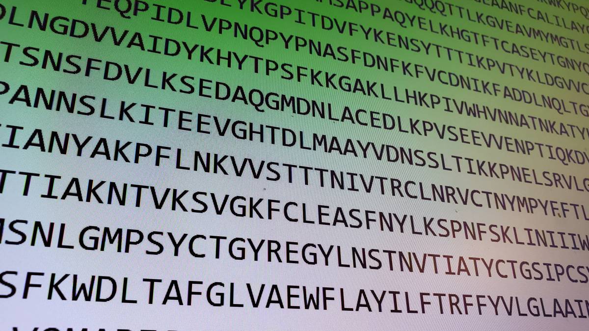 Pedazo de la secuencia ghenética del Coronavirus