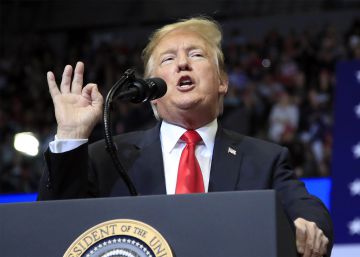 Trump, en un acto de campaña en Michigan.