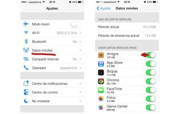 Cómo desactivar el consumo de datos para determinadas aplicaciones en iOS y  Android | Smartphones | Cinco Días