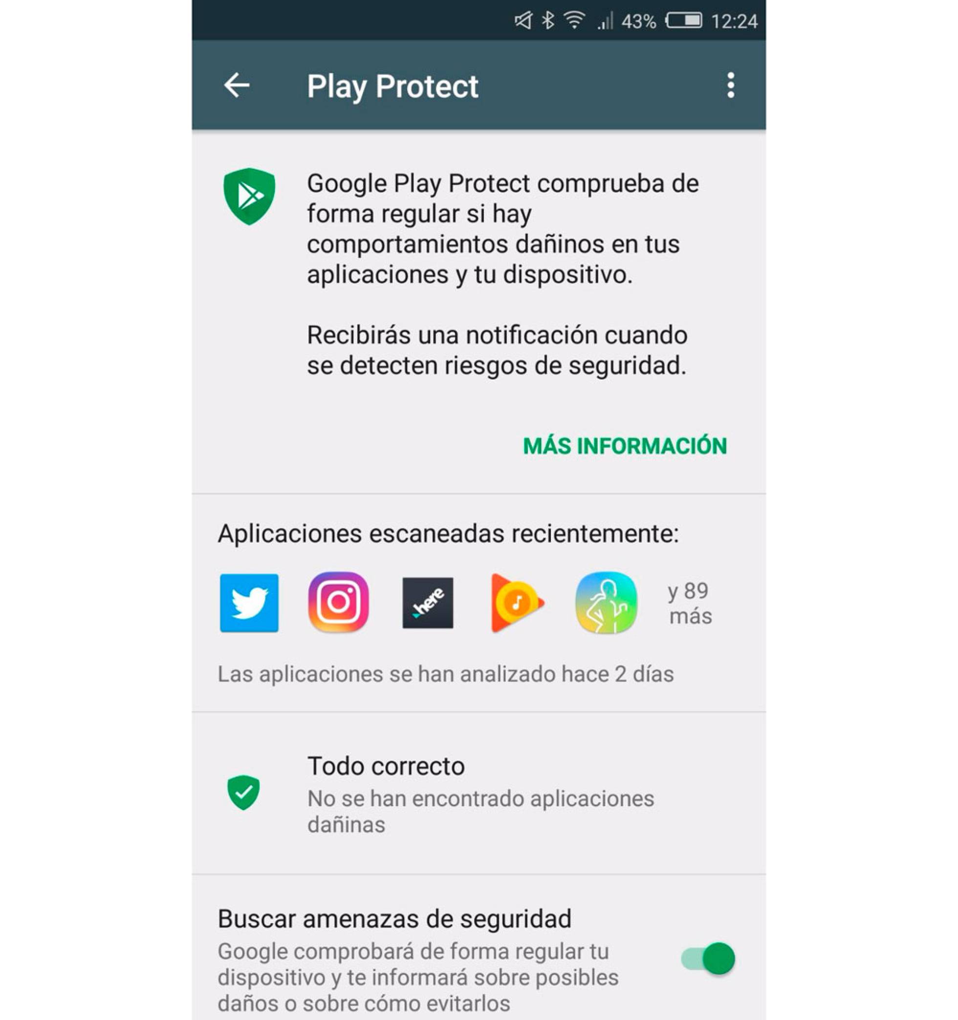 Google Play Protect disponible desde la Play Store