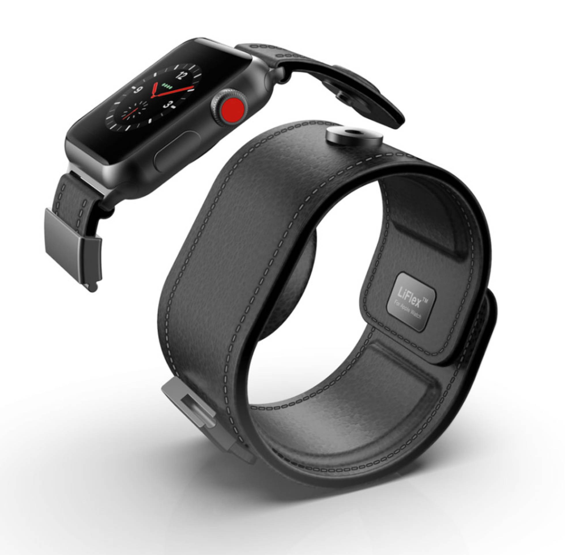 Esta correa para el Apple Watch proporciona un día extra de autonomía