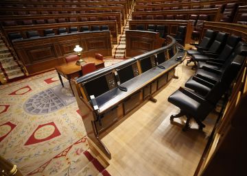 Banco azul de los miembros del Gobierno en el Congreso de los Diputados.