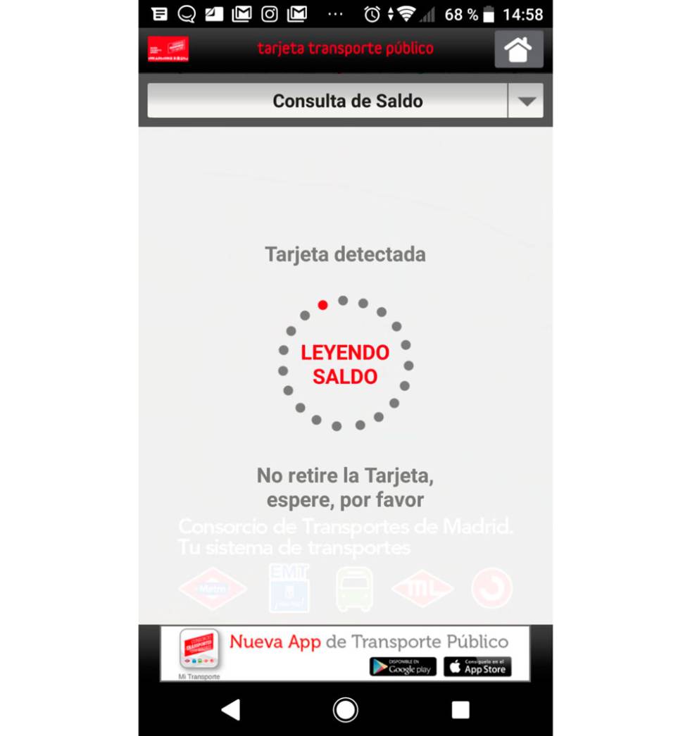 Acerca al móvil tu Tarjeta de Transportes de Madrid para conocer su saldo |  Lifestyle | Cinco Días