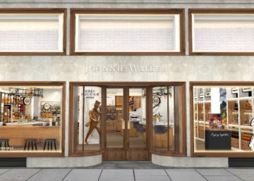 Reproducci&oacute;n de la fachada de la tienda de Johnny Walker en Madrid.