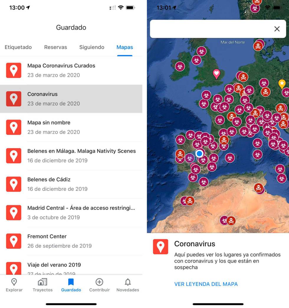 Cómo añadir a Google Maps la evolución del coronavirus en el mundo