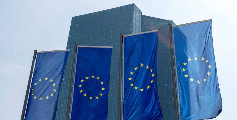  Vista de la fachada del Banco Central Europeo (BCE). 