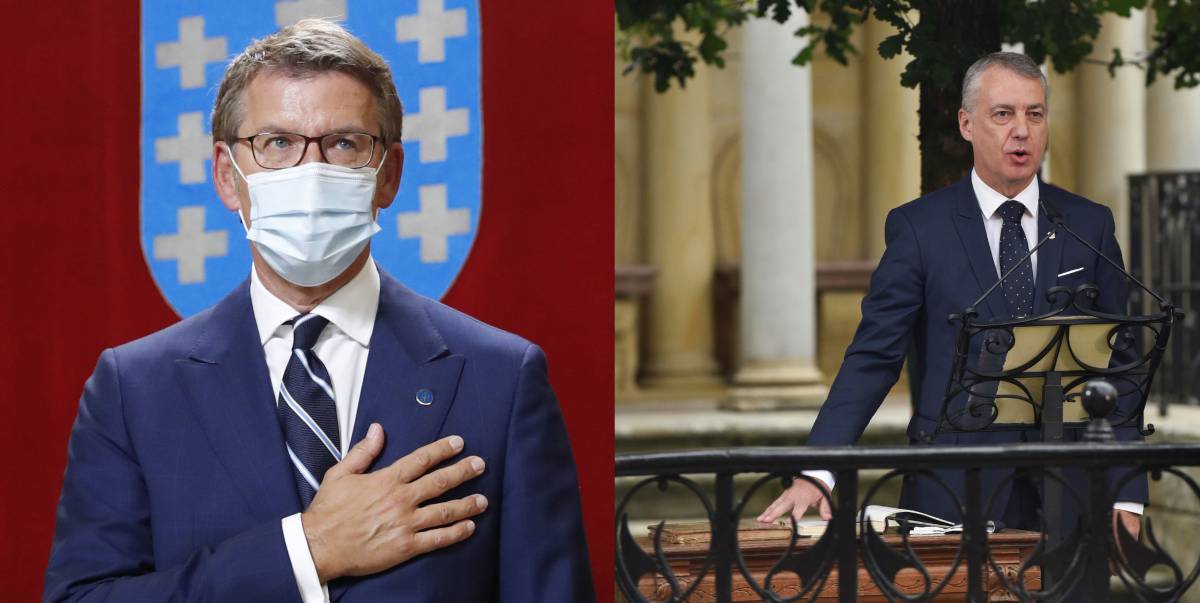 Alberto Núñez Feijoó e Íñigo Urkullu durante los actos de toma de posesión de sus cargos