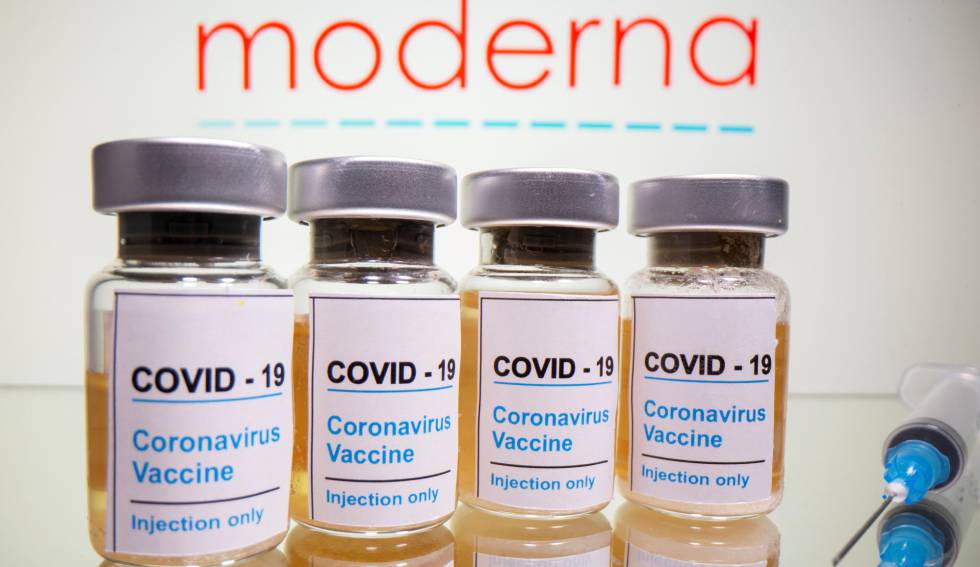 Viales de la vacuna de Moderna
