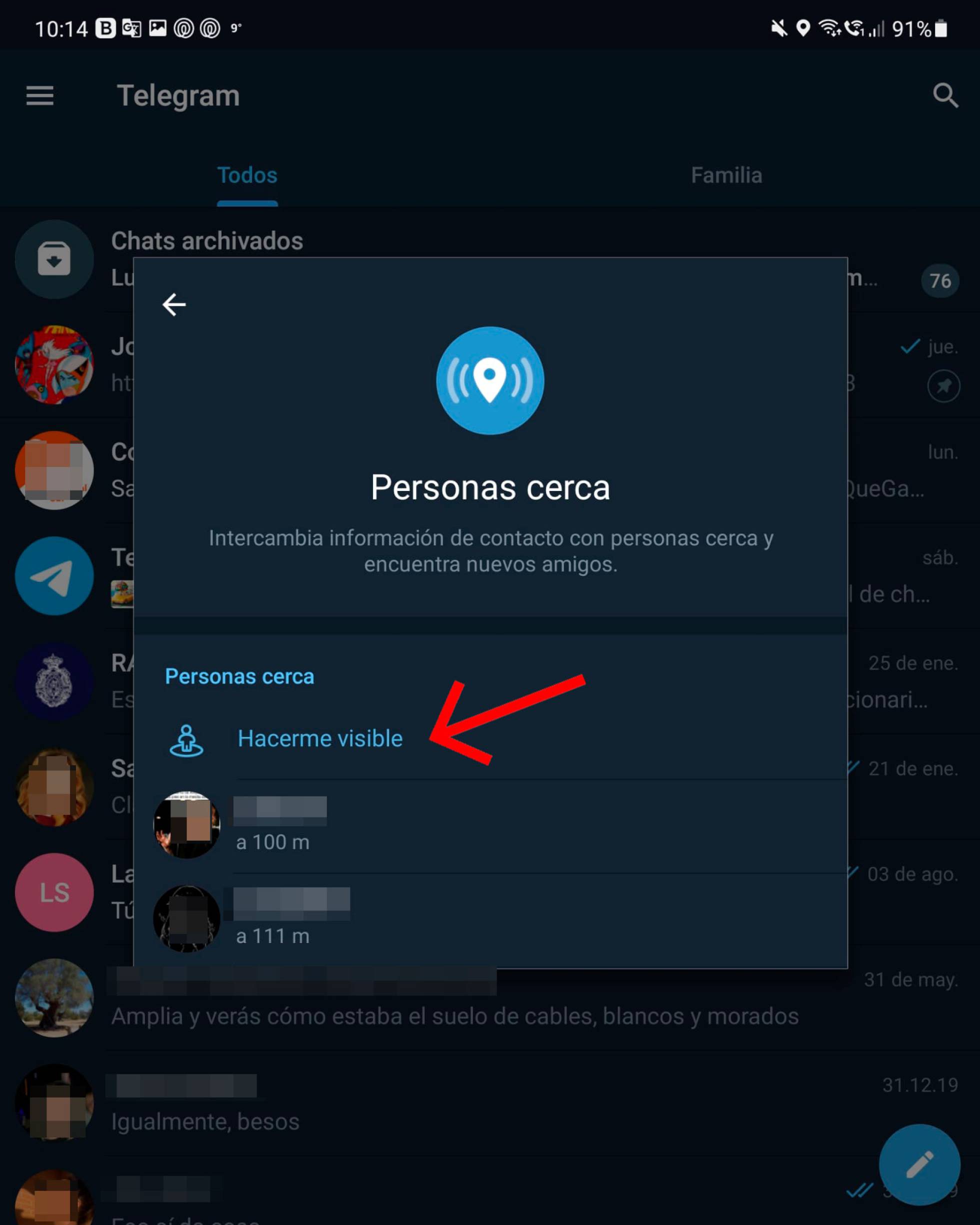 Cómo encontrar a nuevas ‘personas y grupos cercanos’ con Telegram