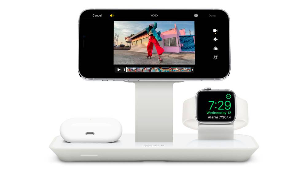 Persuasivo Impuestos Lengua macarrónica Mophie lanza una base de carga para iPhone, iPods y Apple Watch compatible  con MagSafe | Gadgets | Cinco Días