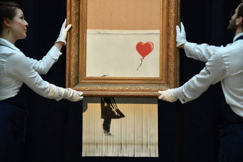 Una obra medio destruida por Banksy triplica su una en Sotheby's | Fortuna Cinco Días