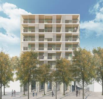 Imagen completa del edificio Besós Render.
