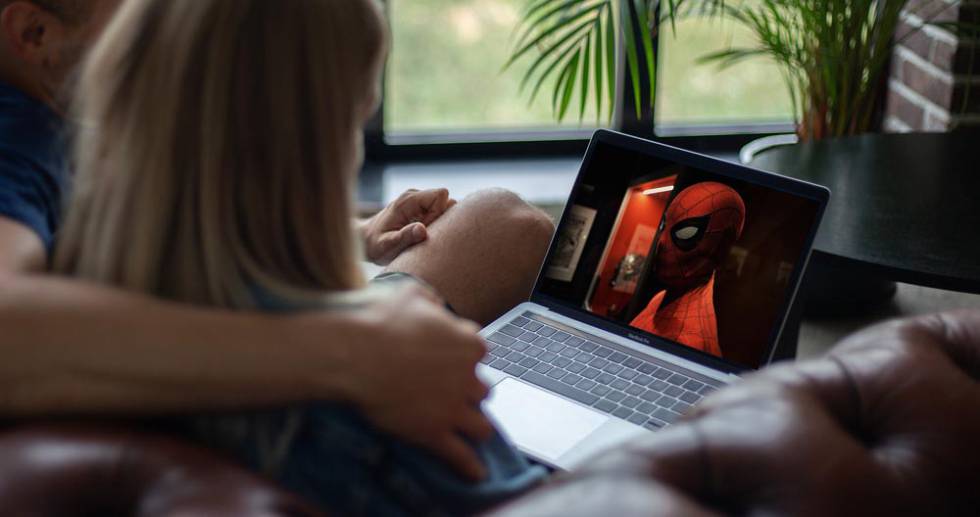 video on a laptop