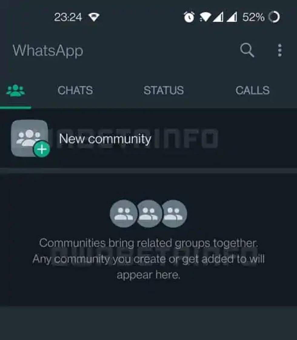 WhatsApp communities interface on Android
