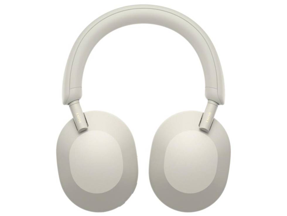 Sony WH-1000XM5 headphones in platinum silver