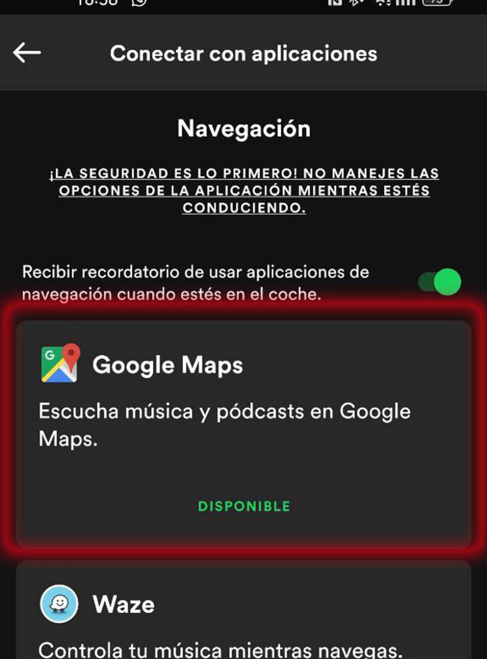 Select Spotify on Google Maps