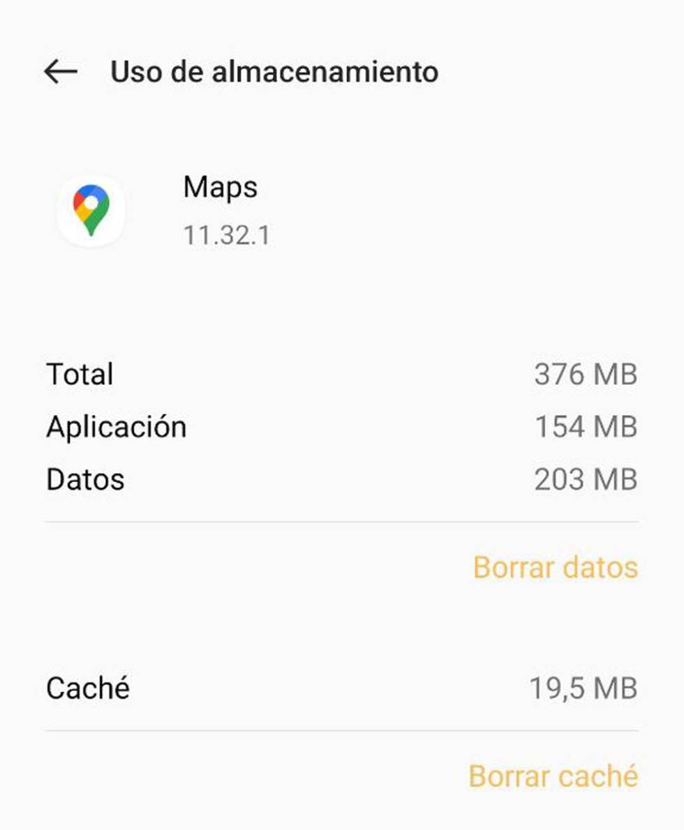 Google Maps app memory