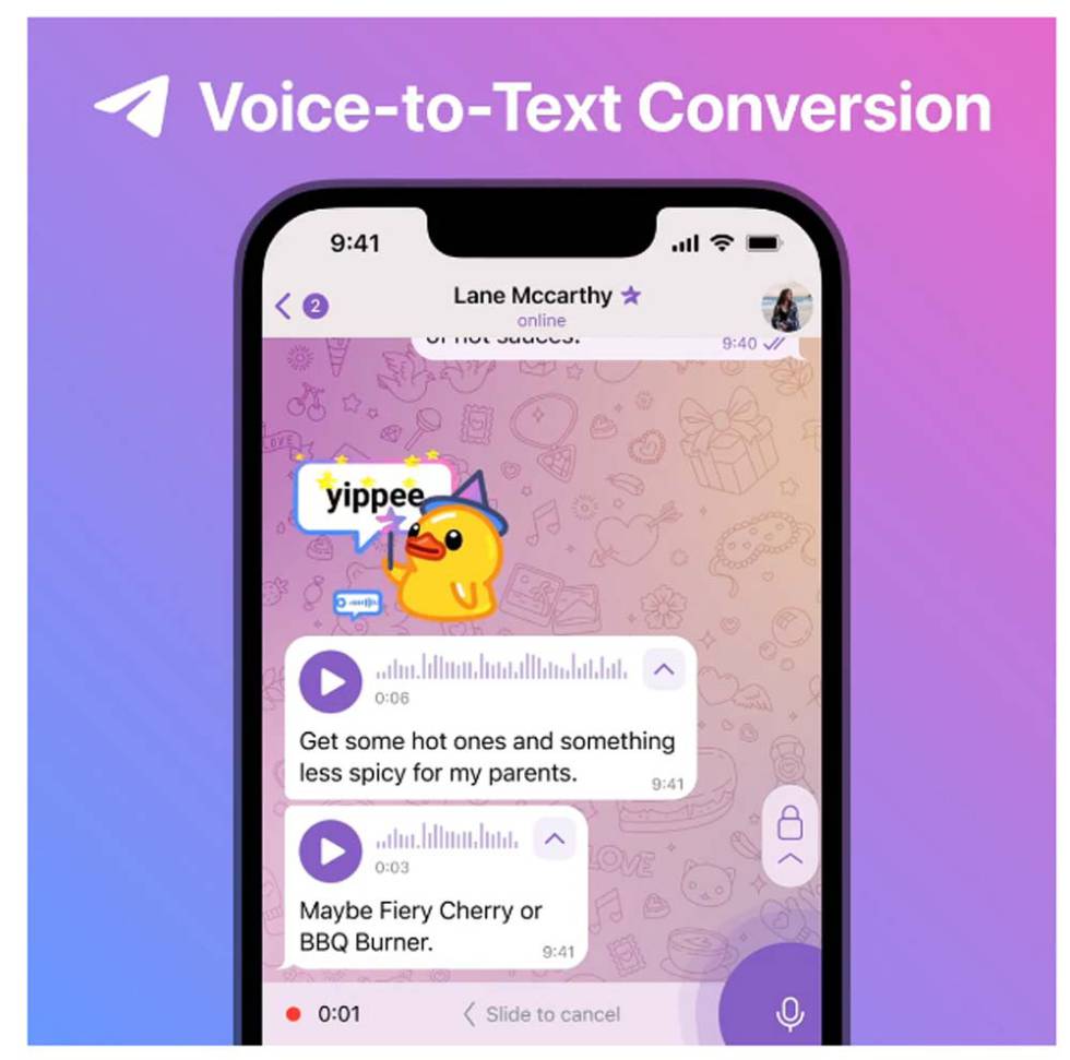 Convert audio to text in Telegram Premium