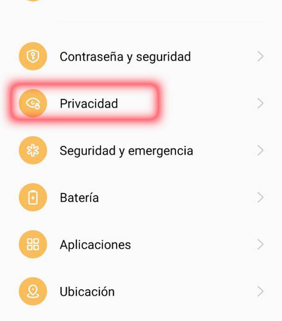 Android privacy section