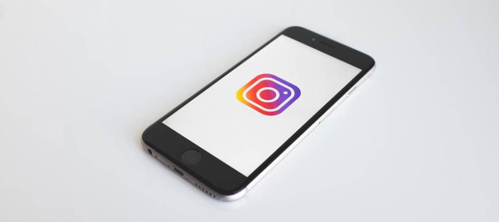 Smartphone with Instagram logo on screen