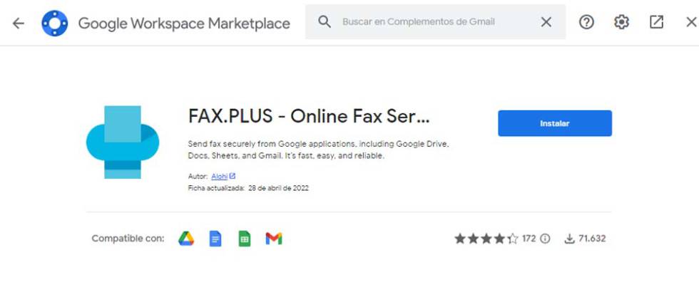Gmail add-on that adds fax