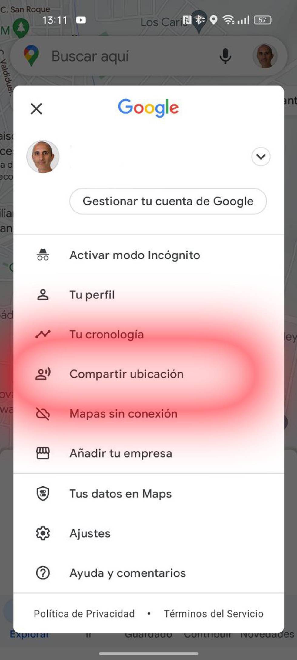 Share location with Google Maps
