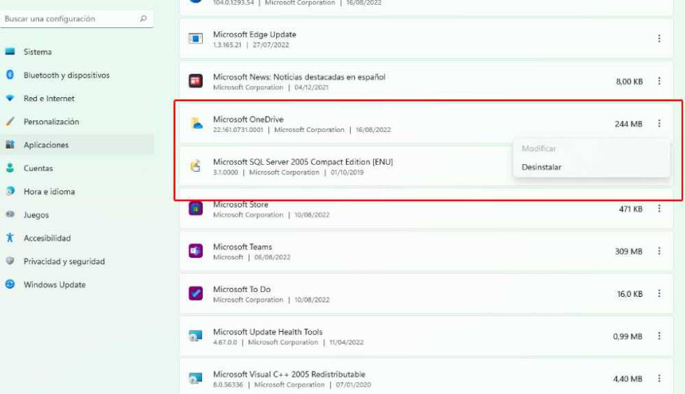 Uninstalling OneDrive from Windows
