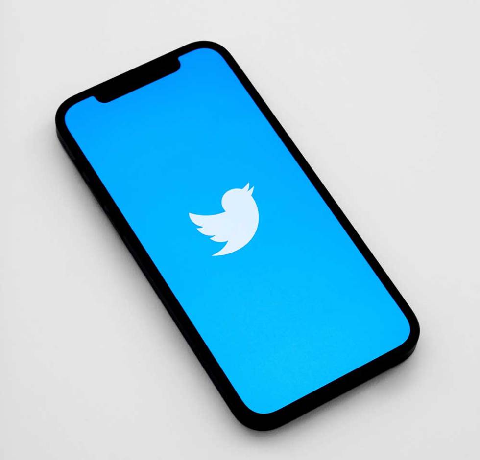 Twitter logo on smartphone