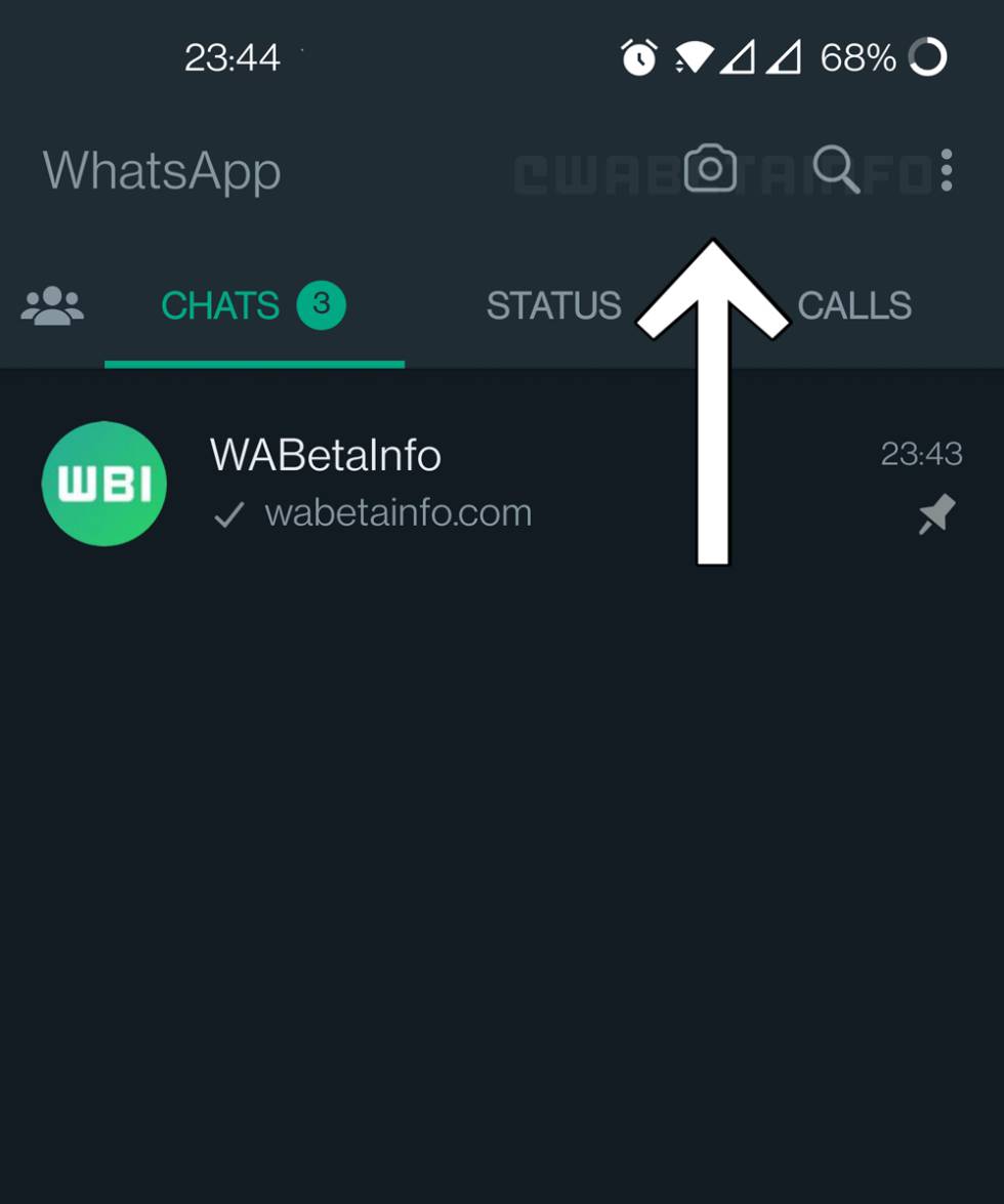 New camera access location in WhatsApp