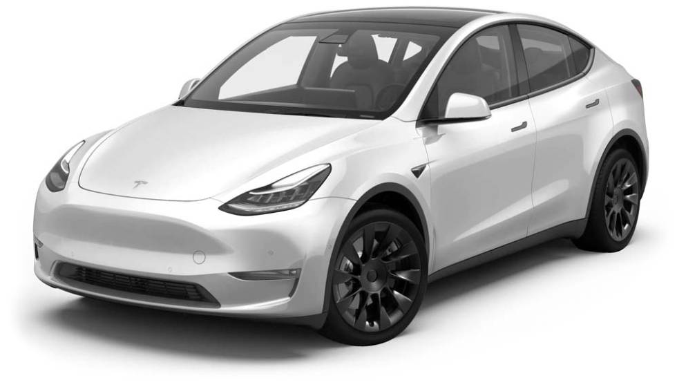 White Tesla electric car