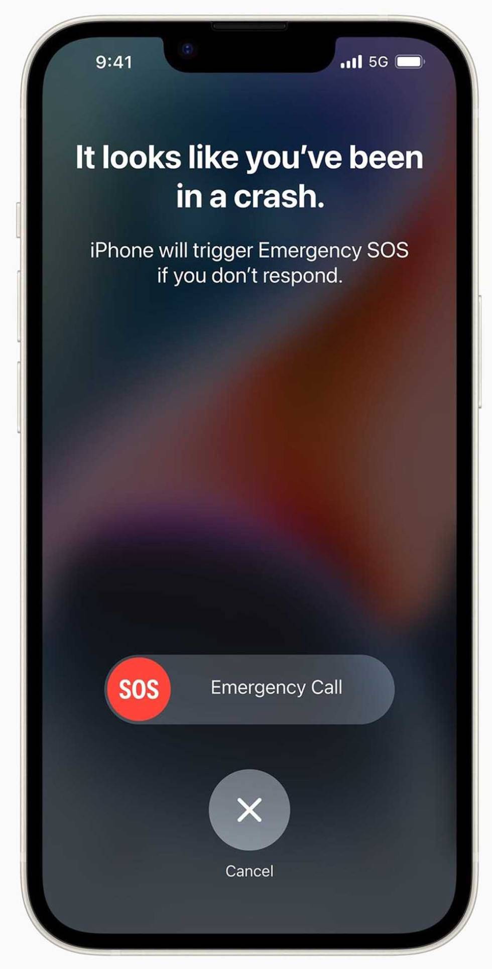 Emergency call due to collision on iPhone 14