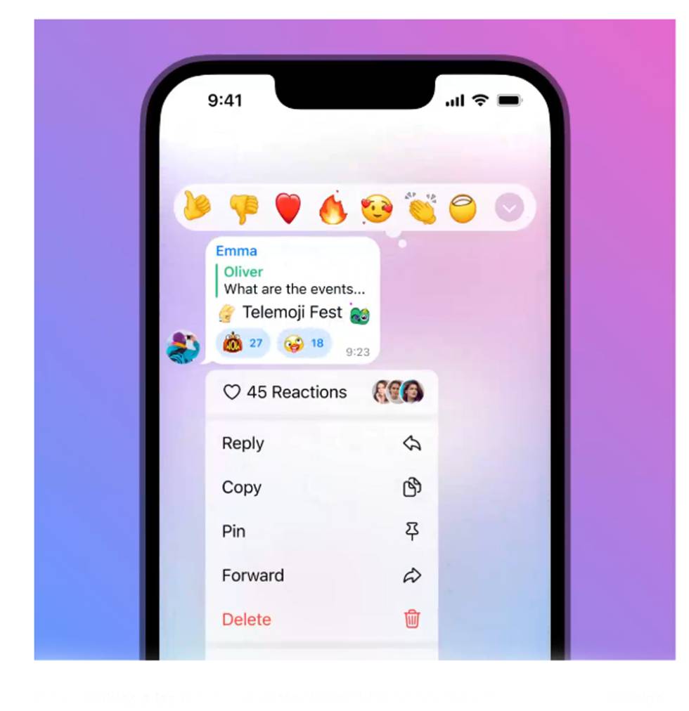 Nuevo uso de emojis en Telegram