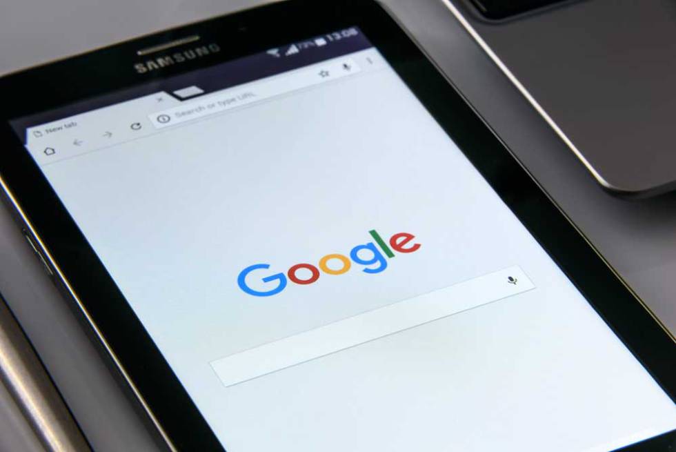 Google logo on tablet