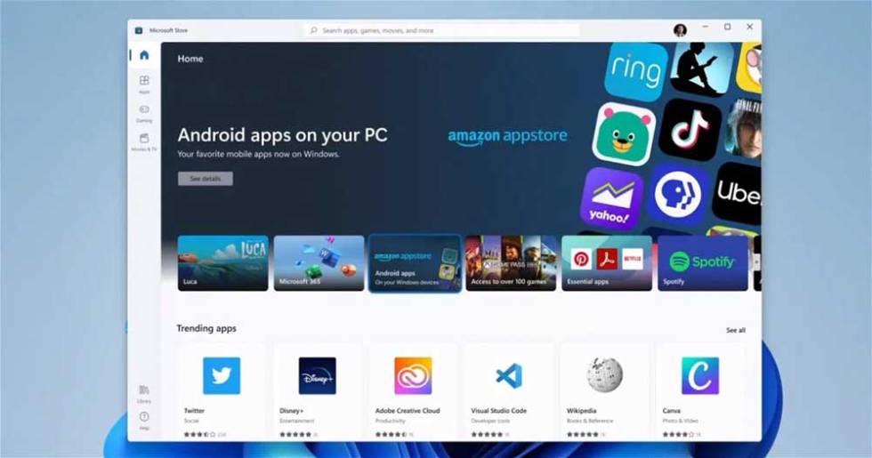 Windows 11 Store with Android apps