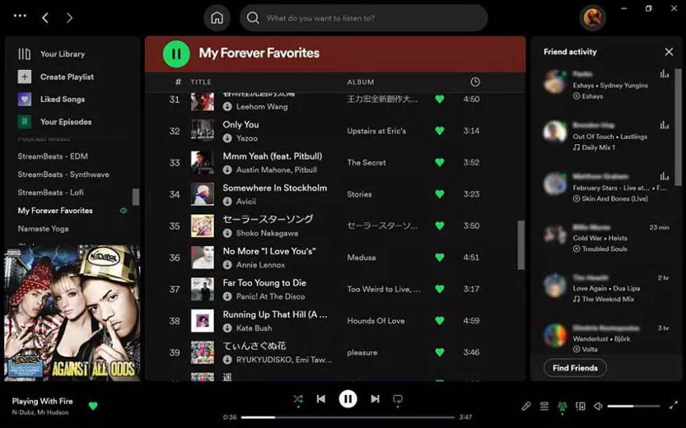 New design of Spotify for Windows