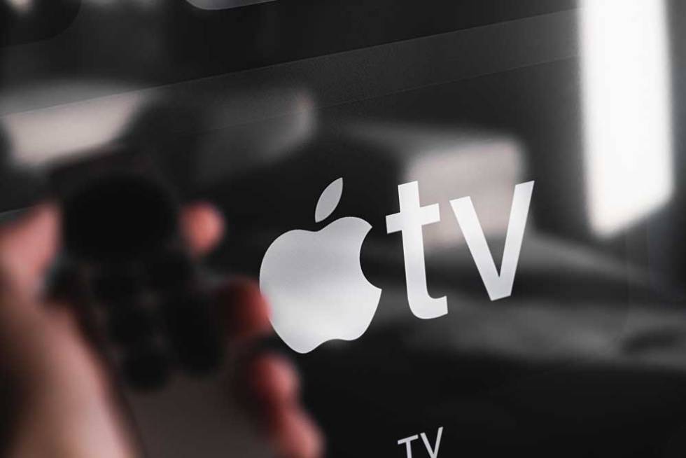 Apple TV logo on black background